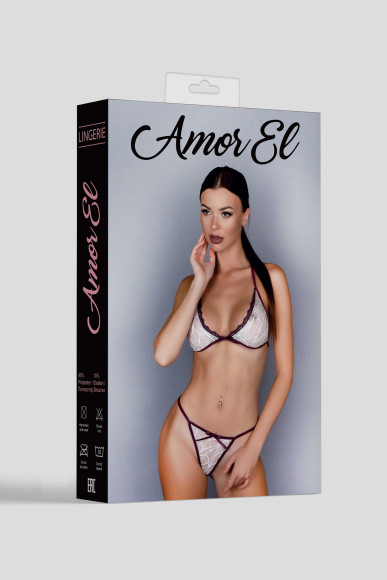 Стильный комплект белья с контрастной отделкой Стильный комплект белья с контрастной отделкой