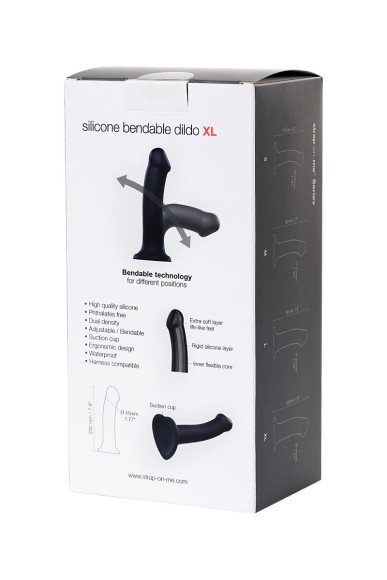 Черный фаллос на присоске Silicone Bendable Dildo XL - 20 см. Черный фаллос на присоске Silicone Bendable Dildo XL - 20 см.
