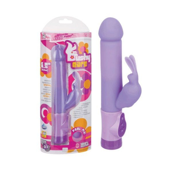 Фиолетовый силиконовый вибратор с виброзайчиком - 16,5 см. Фиолетовый силиконовый вибратор с виброзайчиком - 16,5 см.