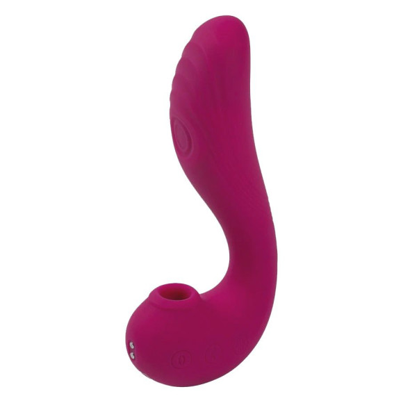 Бордовый вакуум-волновой вибратор 3-в-1 с язычком Calypso Бордовый вакуум-волновой вибратор 3-в-1 с язычком Calypso