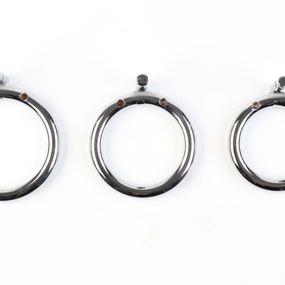 Серебристый мужской пояс верности «Клетка целомудрия № 3» Серебристый мужской пояс верности «Клетка целомудрия № 3»