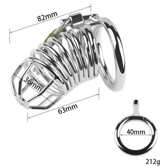 Серебристый мужской пояс верности «Клетка целомудрия № 3» Серебристый мужской пояс верности «Клетка целомудрия № 3»