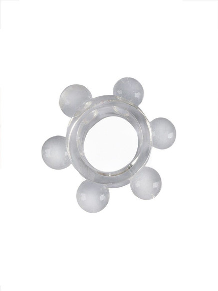 Прозрачное эластичное эрекционное кольцо с 6 шариками Прозрачное эластичное эрекционное кольцо с 6 шариками