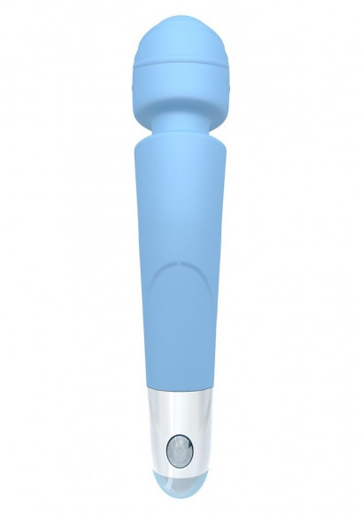 Голубой вибромассажер Soft Touch Body Wand Massager - 20 см.