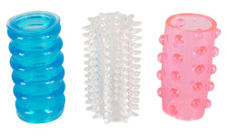 Комплект из трех рельефных насадок на пенис Tokyo Sleeves Комплект из трех рельефных насадок на пенис Tokyo Sleeves