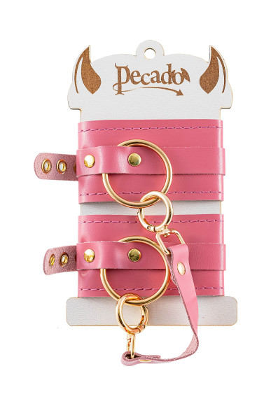 Розовые однослойные кожаные оковы Розовые однослойные кожаные оковы