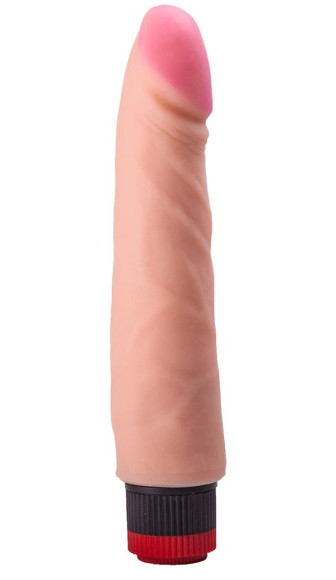 Реалистик-вибромассажер телесного цвета - 22,7 см. Реалистик-вибромассажер телесного цвета - 22,7 см.