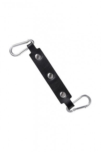 Черные двухслойные оковы с белой строчкой