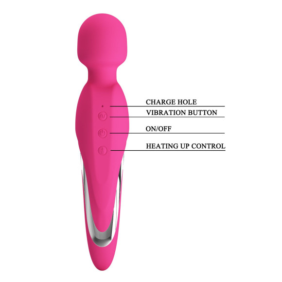Розовый вибромассажер Michael с функцией нагрева Розовый вибромассажер Michael с функцией нагрева