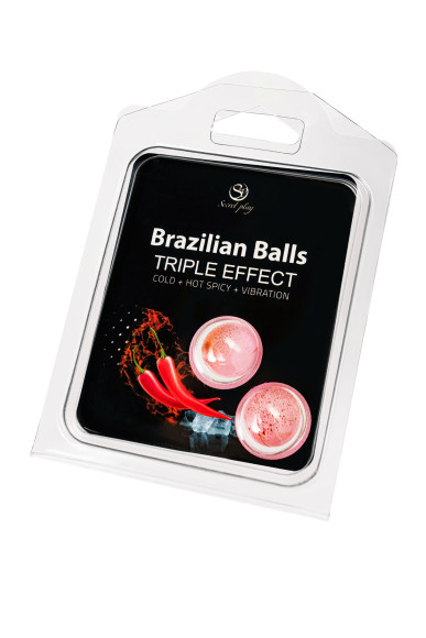 Набор из 2 шариков с массажным маслом Brazilian Balls с тройным эффектом Набор из 2 шариков с массажным маслом Brazilian Balls с тройным эффектом