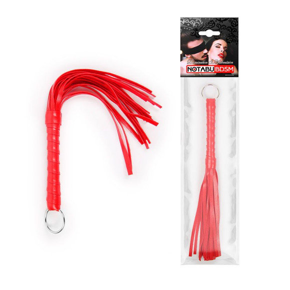 Красная плеть с рукоятью в оплетке - 28 см. Красная плеть с рукоятью в оплетке - 28 см.
