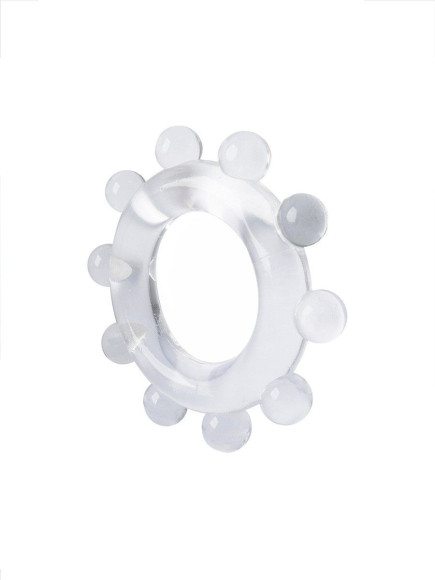 Прозрачное эрекционное кольцо со стимулирующими шариками Прозрачное эрекционное кольцо со стимулирующими шариками