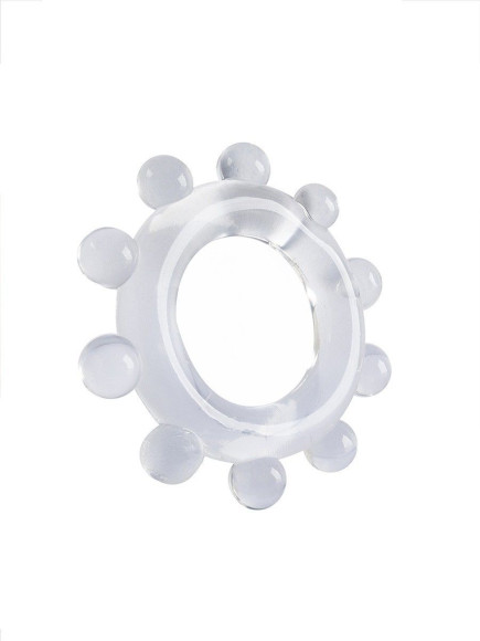 Прозрачное эрекционное кольцо со стимулирующими шариками Прозрачное эрекционное кольцо со стимулирующими шариками