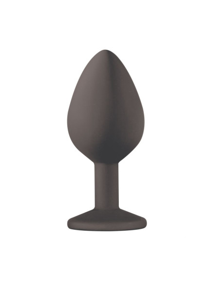 Чёрная анальная пробка Emotions Cutie Medium с прозрачным кристаллом - 8,5 см. Чёрная анальная пробка Emotions Cutie Medium с прозрачным кристаллом - 8,5 см.