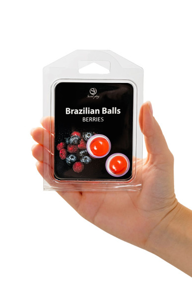 Набор из 2 шариков с массажным маслом Brazilian Balls с ароматом ягод Набор из 2 шариков с массажным маслом Brazilian Balls с ароматом ягод