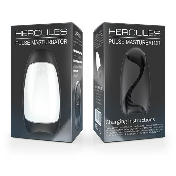 Черно-белый сквозной вибромастурбатор Hercules Черно-белый сквозной вибромастурбатор Hercules