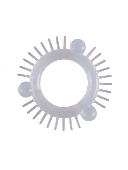 Эластичное эрекционное кольцо с 3 шариками и шипами Эластичное эрекционное кольцо с 3 шариками и шипами