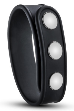 Черное эрекционное кольцо на кнопках