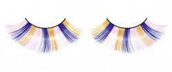 Голубо-розово-желтые пушистые ресницы