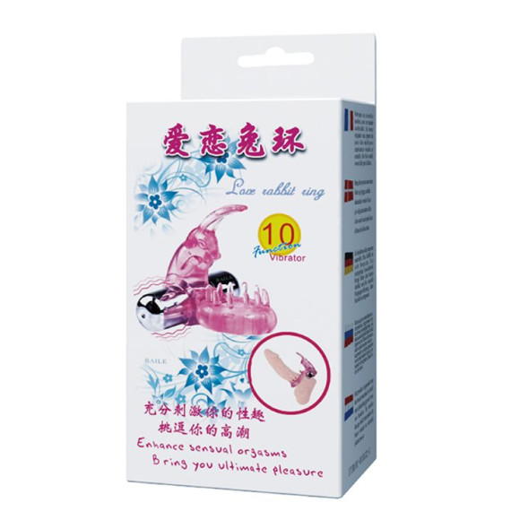 Эрекционное розовое виброкольцо с клиторальным зайчиком Эрекционное розовое виброкольцо с клиторальным зайчиком