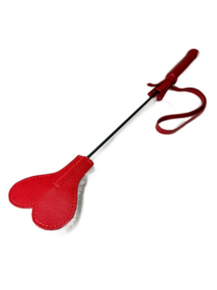 Красно-белый кожаный мини-стек - 36 см. Красно-белый кожаный мини-стек - 36 см.