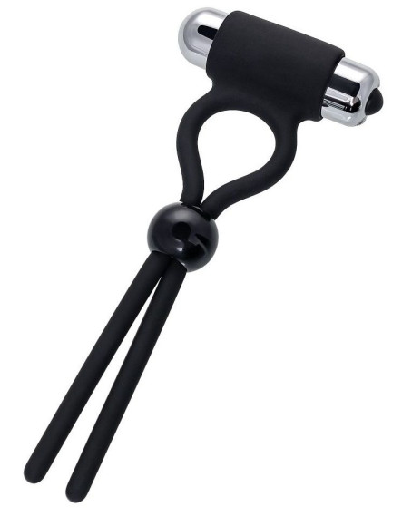 Черное эрекционное лассо Ect с виброэлементом Черное эрекционное лассо Ect с виброэлементом