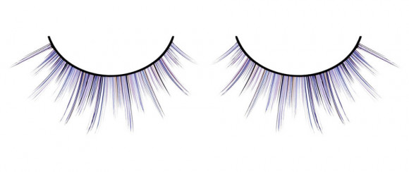 Чёрные накладные ресницы Deluxe с фиолетовым колором