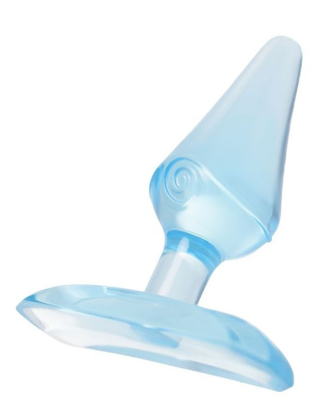 Голубая анальная втулка с ограничителем - 6,5 см. Голубая анальная втулка с ограничителем - 6,5 см.