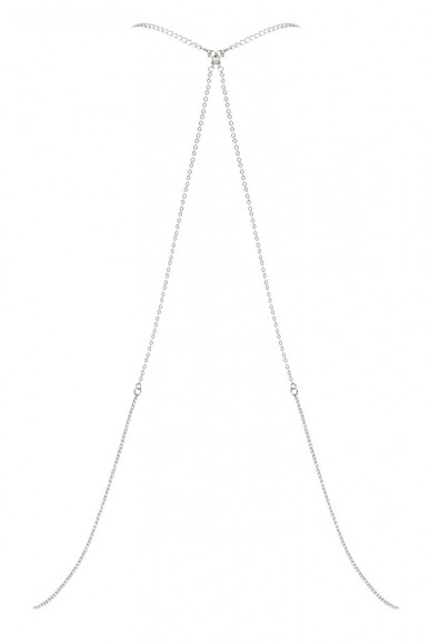 Серебристое украшение на тело со стразами