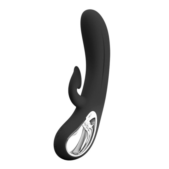 Черный вибратор-кролик Romance Massage - 24 см. Черный вибратор-кролик Romance Massage - 24 см.