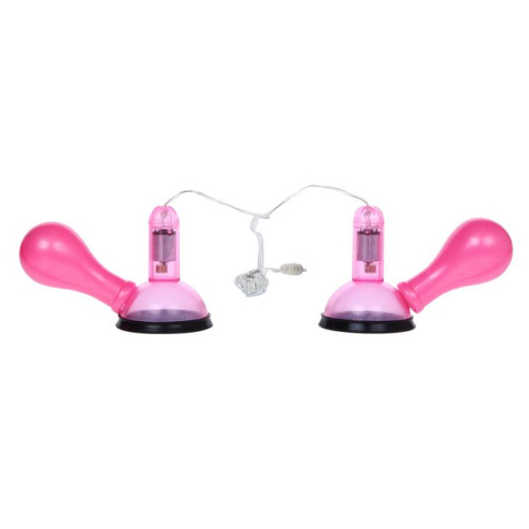 Розовые присоски-вибромассажеры для сосков Розовые присоски-вибромассажеры для сосков