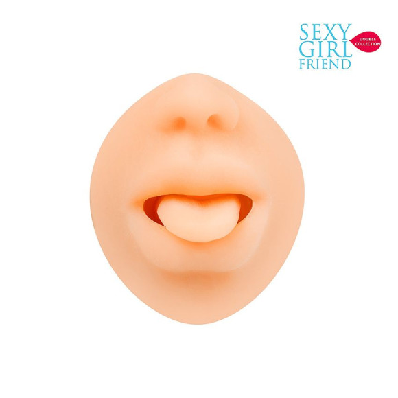 Телесный мастурбатор-ротик с высунутым язычком Телесный мастурбатор-ротик с высунутым язычком