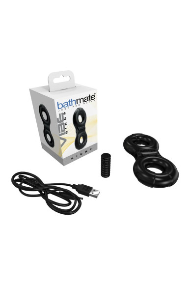 Чёрное эрекционное виброкольцо Eight Чёрное эрекционное виброкольцо Eight