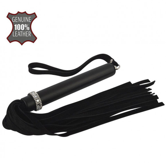 Черная многохвостая плеть  Гламур  - 41 см.