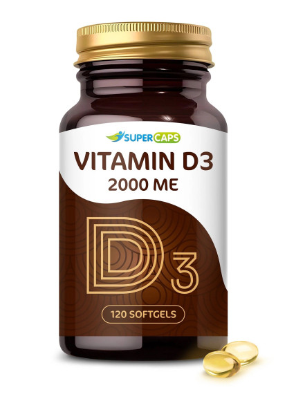 Пищевая добавка SuperCaps VITAMIN D3 2000 ME - 120 капсул Пищевая добавка SuperCaps VITAMIN D3 2000 ME - 120 капсул