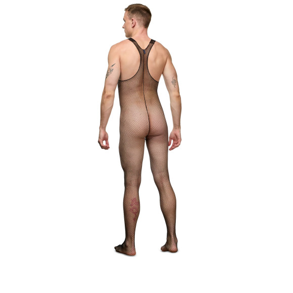 Черный мужской кэтсьюит-сетка Черный мужской кэтсьюит-сетка