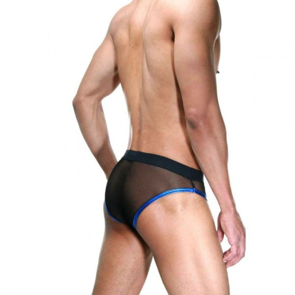 Мужские полупрозрачные трусы-слипы с контрастным кантом Мужские полупрозрачные трусы-слипы с контрастным кантом