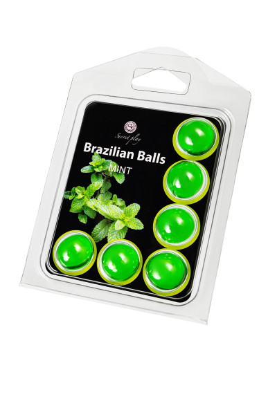Набор из 6 шариков с массажным маслом Brazilian Balls с ароматом мяты Набор из 6 шариков с массажным маслом Brazilian Balls с ароматом мяты