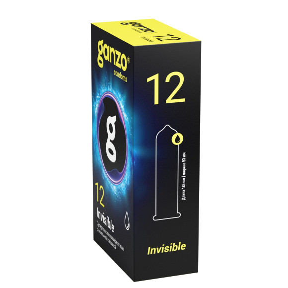 Супертонкие презервативы Ganzo Invisible - 12 шт. Супертонкие презервативы Ganzo Invisible - 12 шт.