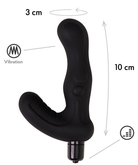 Черный вибромассажер простаты Titan - 15 см. Черный вибромассажер простаты Titan - 15 см.