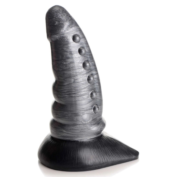 Серый фантазийный фаллоимитатор Beastly Tapered Bumpy Silicone Dildo - 21 см. Серый фантазийный фаллоимитатор Beastly Tapered Bumpy Silicone Dildo - 21 см.
