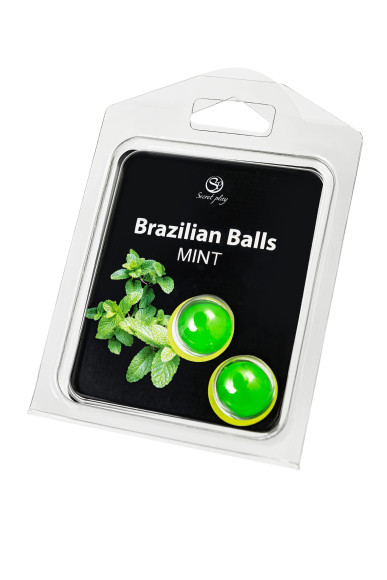 Набор из 2 шариков с массажным маслом Brazilian Balls с ароматом мяты Набор из 2 шариков с массажным маслом Brazilian Balls с ароматом мяты