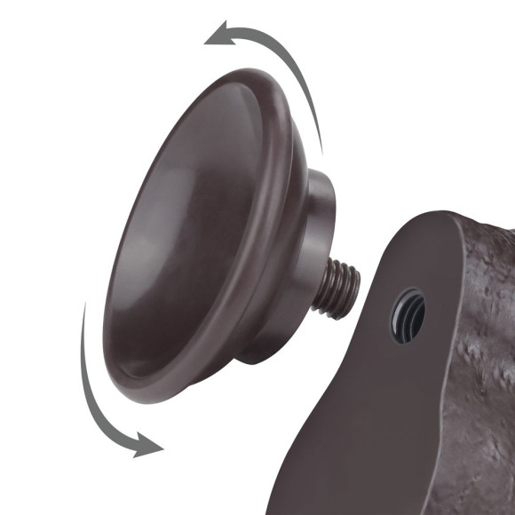 Коричневый фаллоимитатор с мошонкой 8.5 Sliding Skin Dual Layer Dong на присоске - 22 см. Коричневый фаллоимитатор с мошонкой 8.5 Sliding Skin Dual Layer Dong на присоске - 22 см.