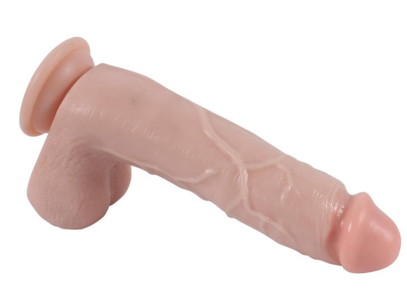 Телесный реалистичный фаллоимитатор с мошонкой Real - 21 см. Телесный реалистичный фаллоимитатор с мошонкой Real - 21 см.