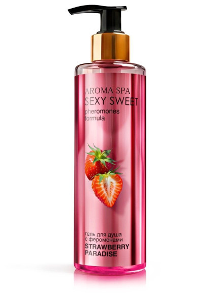 Гель для душа с феромонами и ароматом клубники Strawberry Paradise - 200 мл. Гель для душа с феромонами и ароматом клубники Strawberry Paradise - 200 мл.
