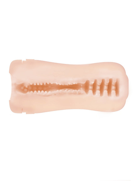 Телесный мастурбатор-вагина в пластиковой колбе Телесный мастурбатор-вагина в пластиковой колбе