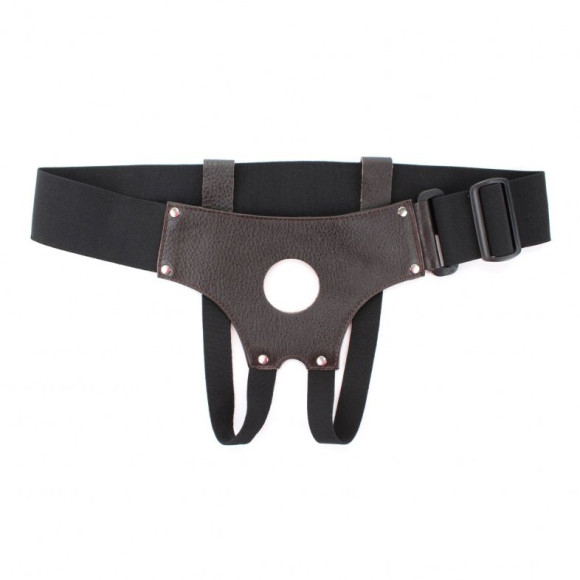 Коричневые кожаные трусики-джоки для насадок Коричневые кожаные трусики-джоки для насадок
