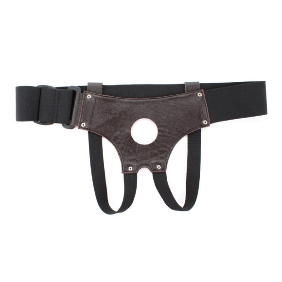 Коричневые кожаные трусики-джоки для насадок Коричневые кожаные трусики-джоки для насадок