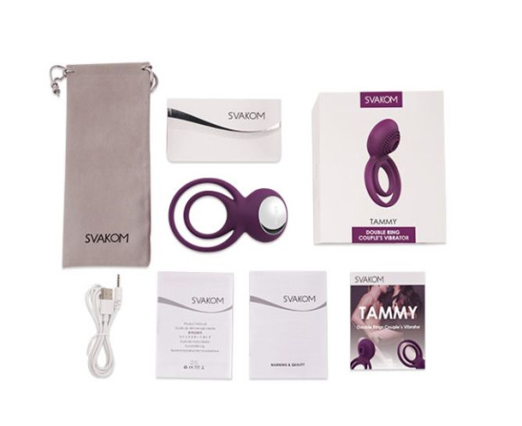 Фиолетовое эрекционное виброкольцо Tammy с подхватом мошонки Фиолетовое эрекционное виброкольцо Tammy с подхватом мошонки