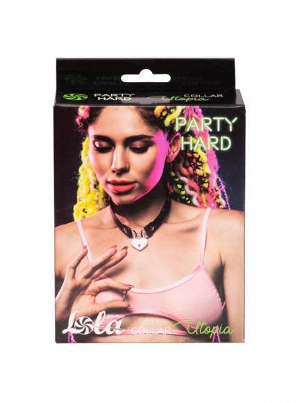 Черный ошейник Utopia с замком и ключиком Черный ошейник Utopia с замком и ключиком